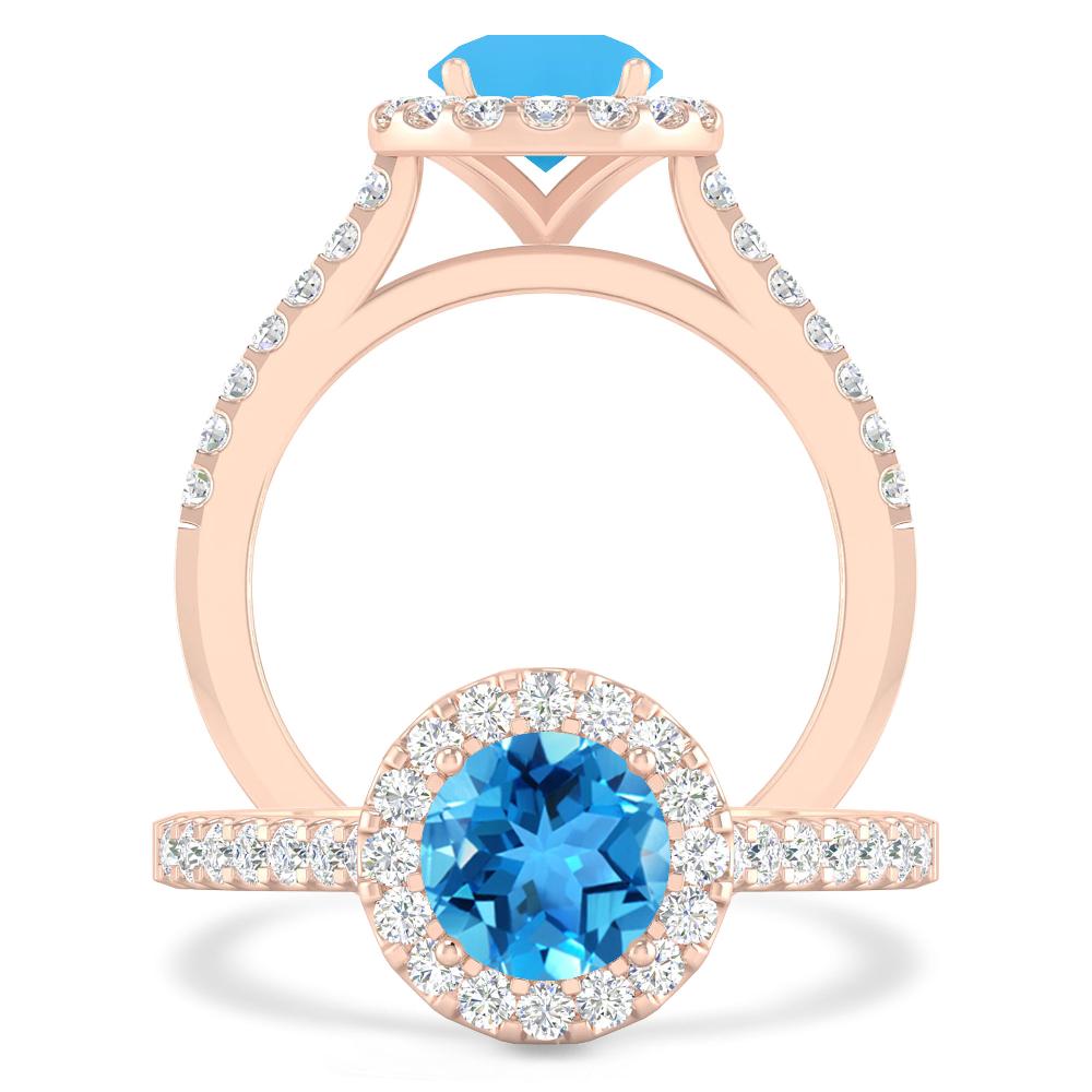 Rose Gold - Blue Topaz