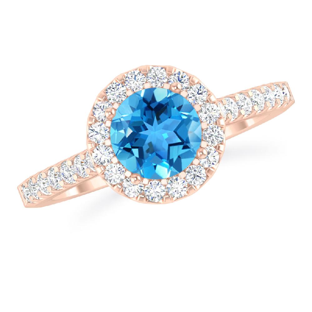 Rose Gold - Blue Topaz
