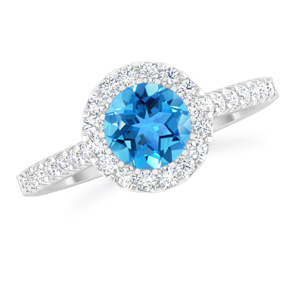 White Gold - Blue Topaz