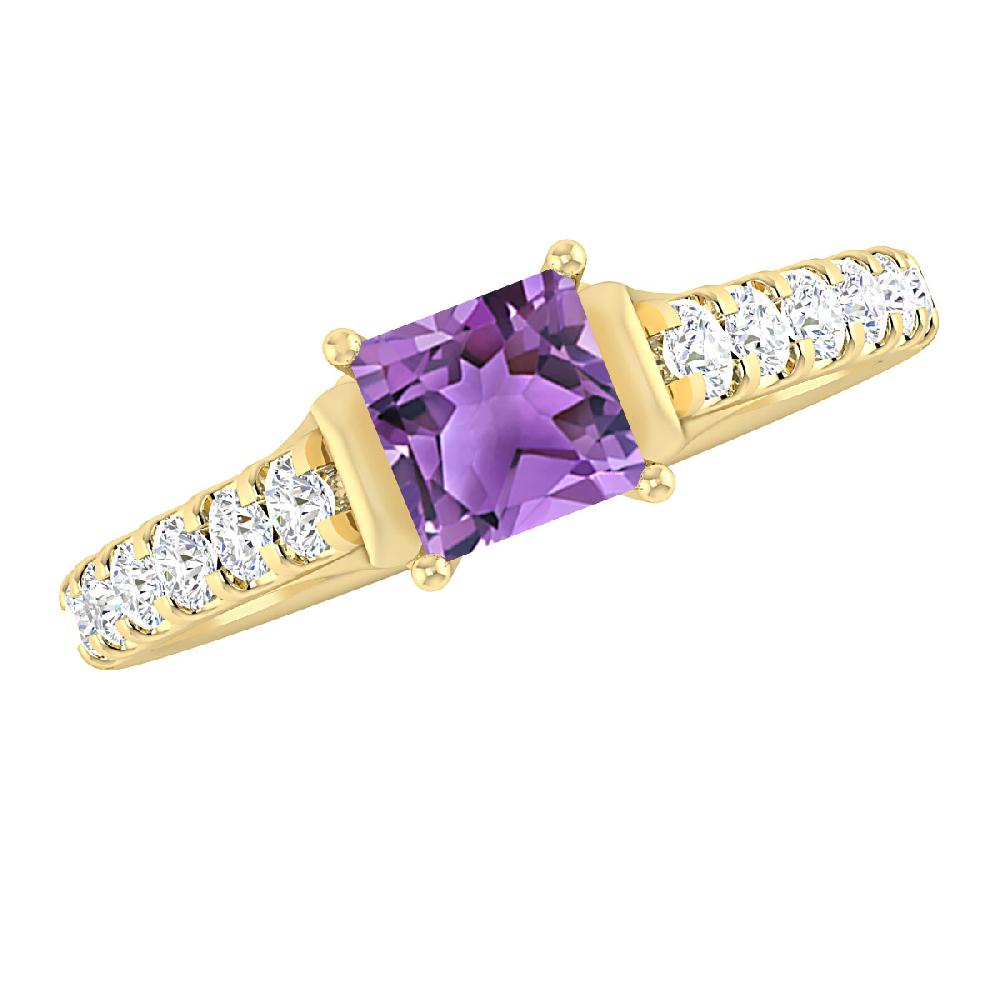 Yellow Gold - Amethyst