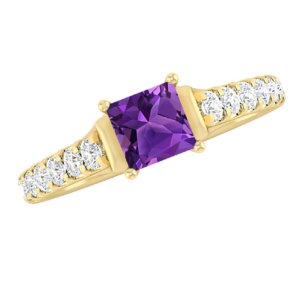 Yellow Gold - Amethyst