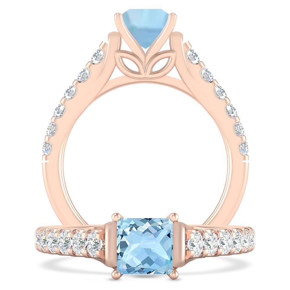 Rose Gold - Aquamarine