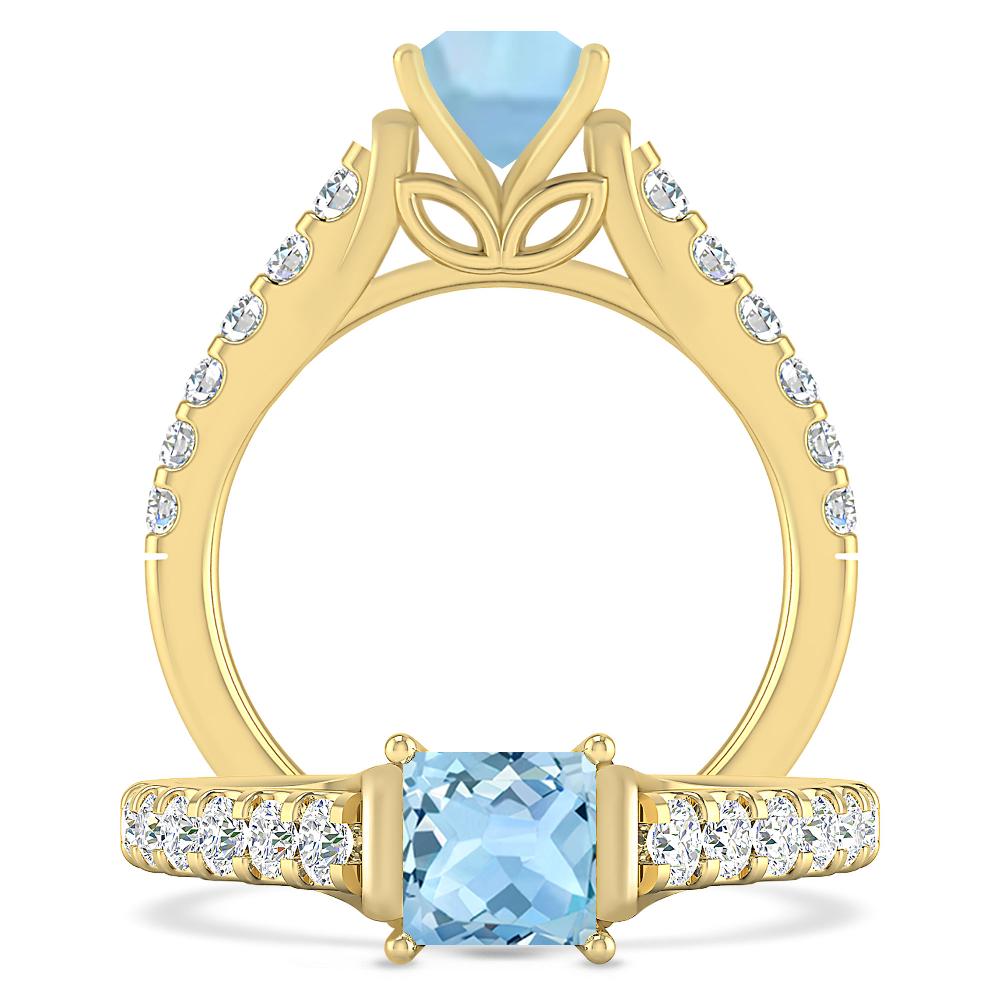 Yellow Gold - Aquamarine