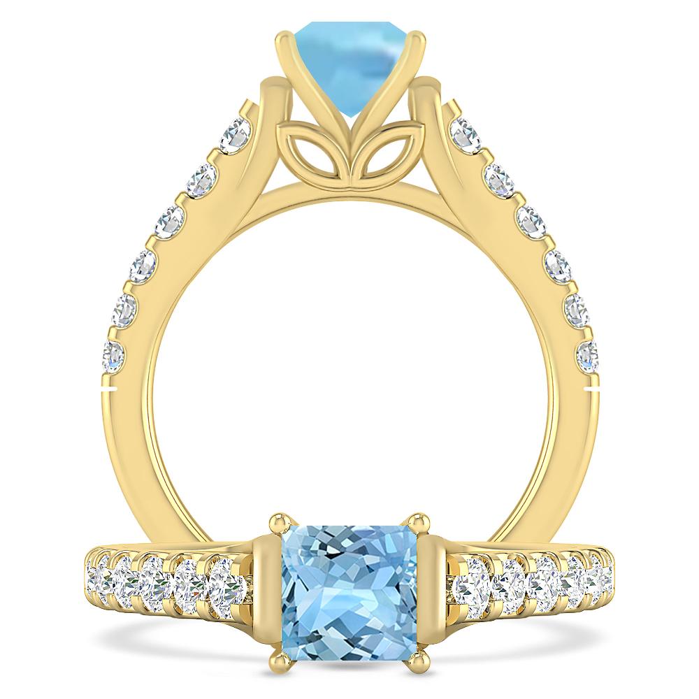 Yellow Gold - Aquamarine