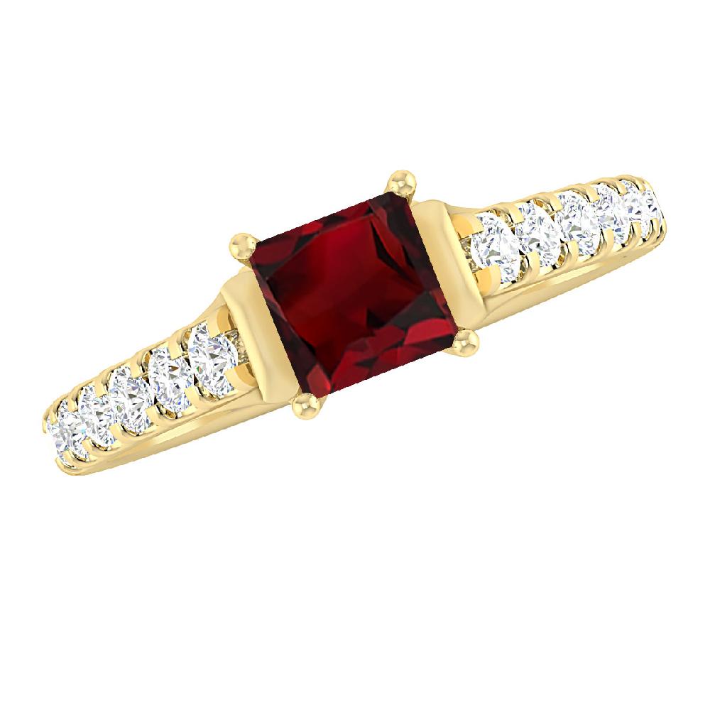 Yellow Gold - Garnet