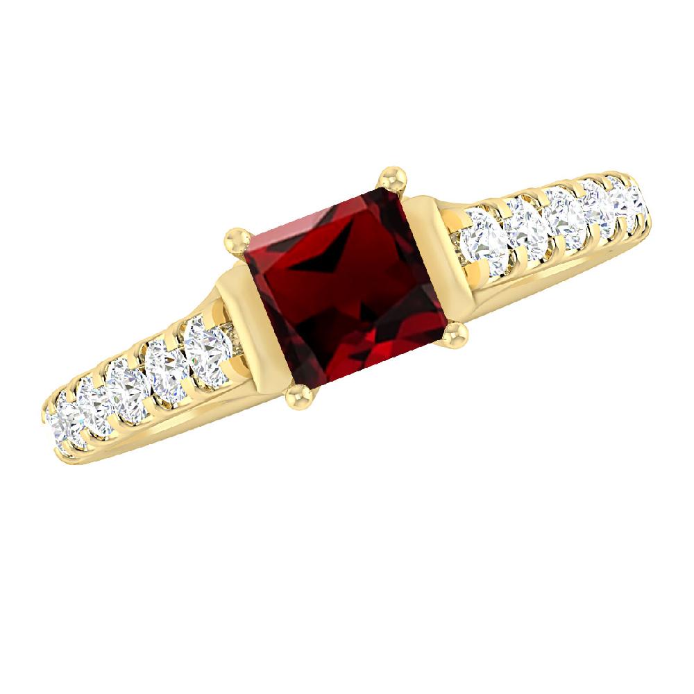 Yellow Gold - Garnet