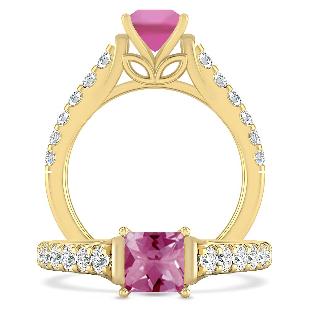 Yellow Gold - Pink Tourmaline