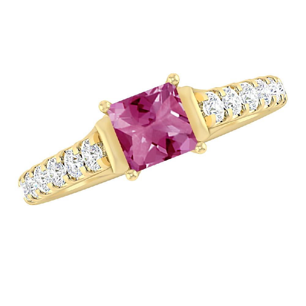 Yellow Gold - Pink Tourmaline