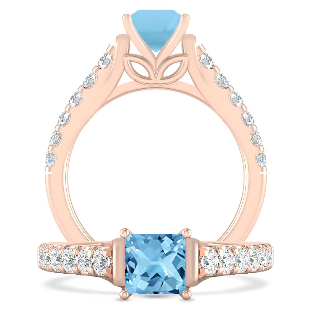 Rose Gold - Blue Topaz