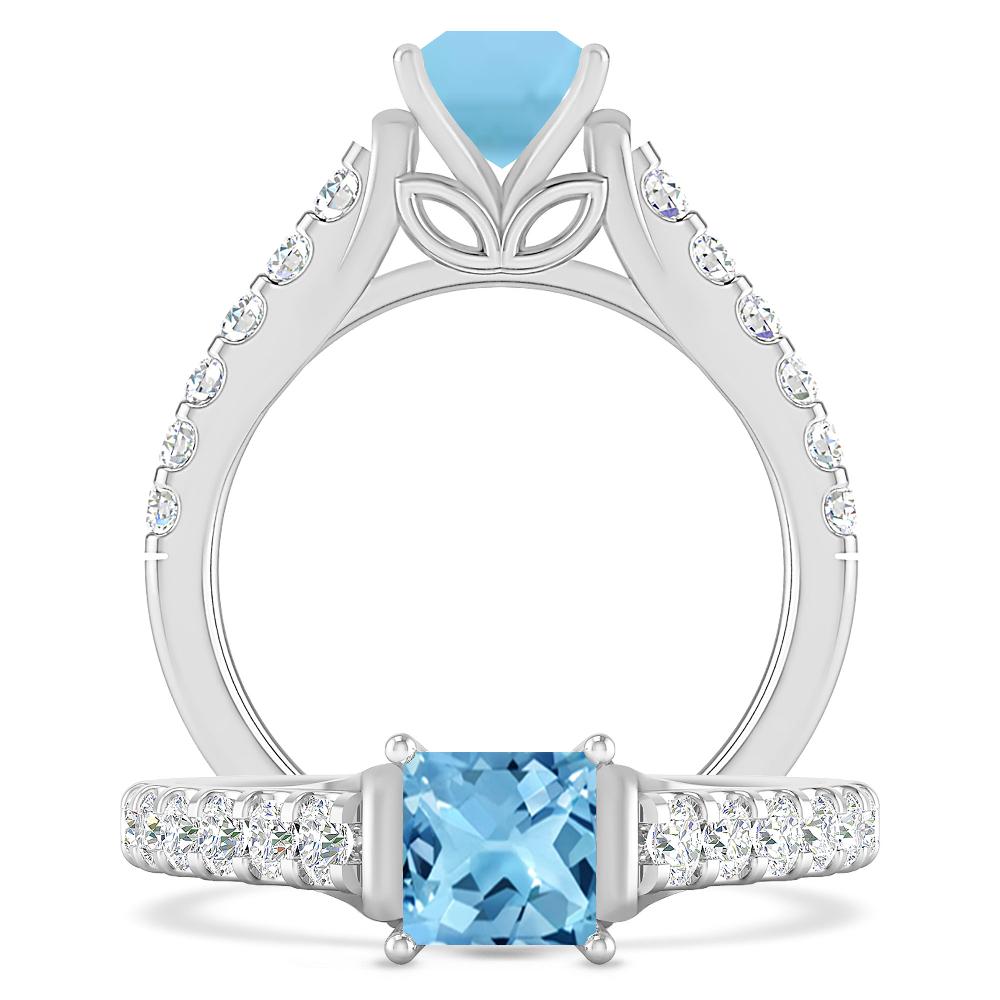 White Gold - Blue Topaz