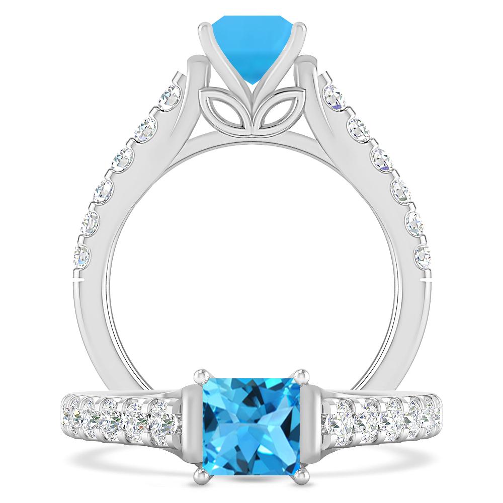 White Gold - Blue Topaz