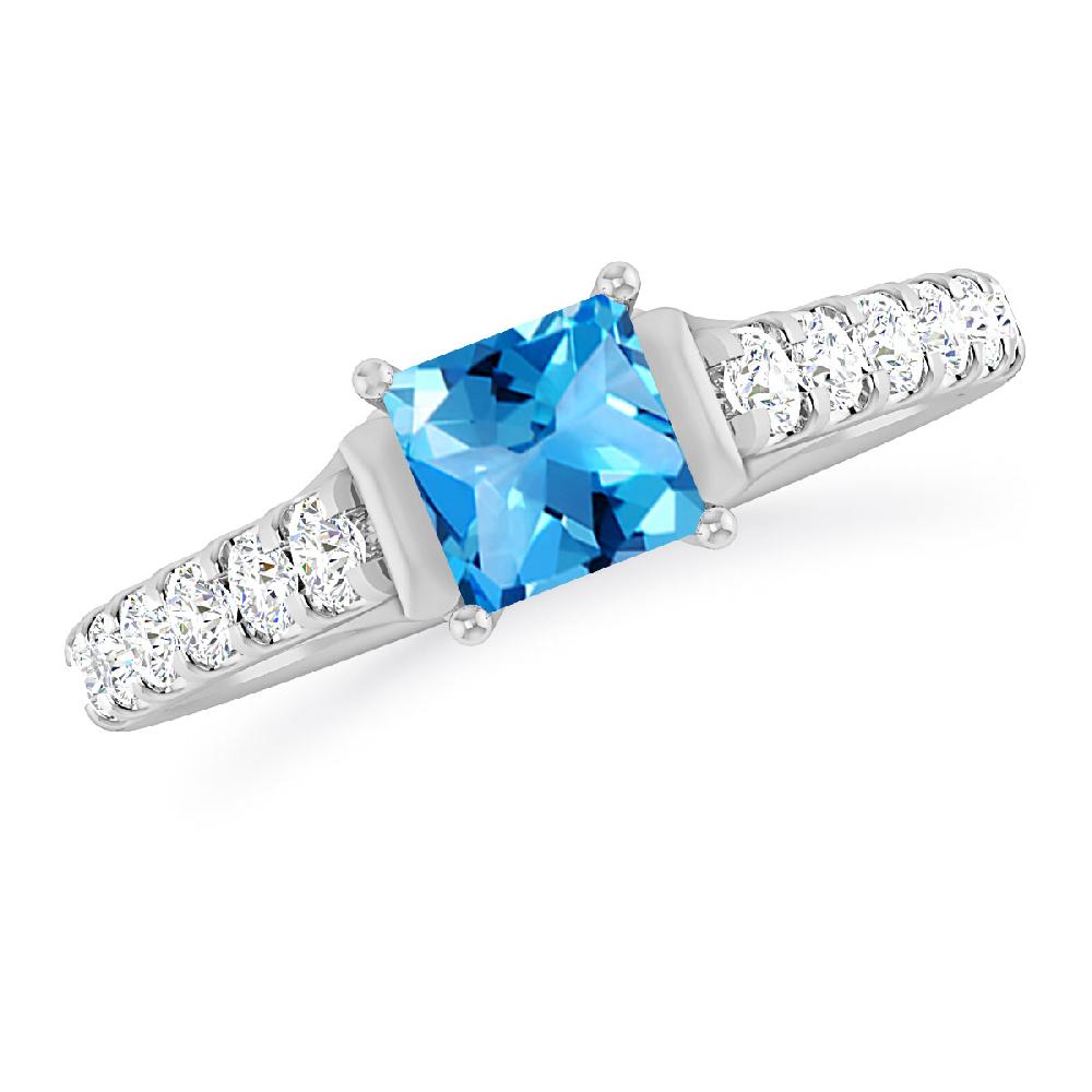 White Gold - Blue Topaz