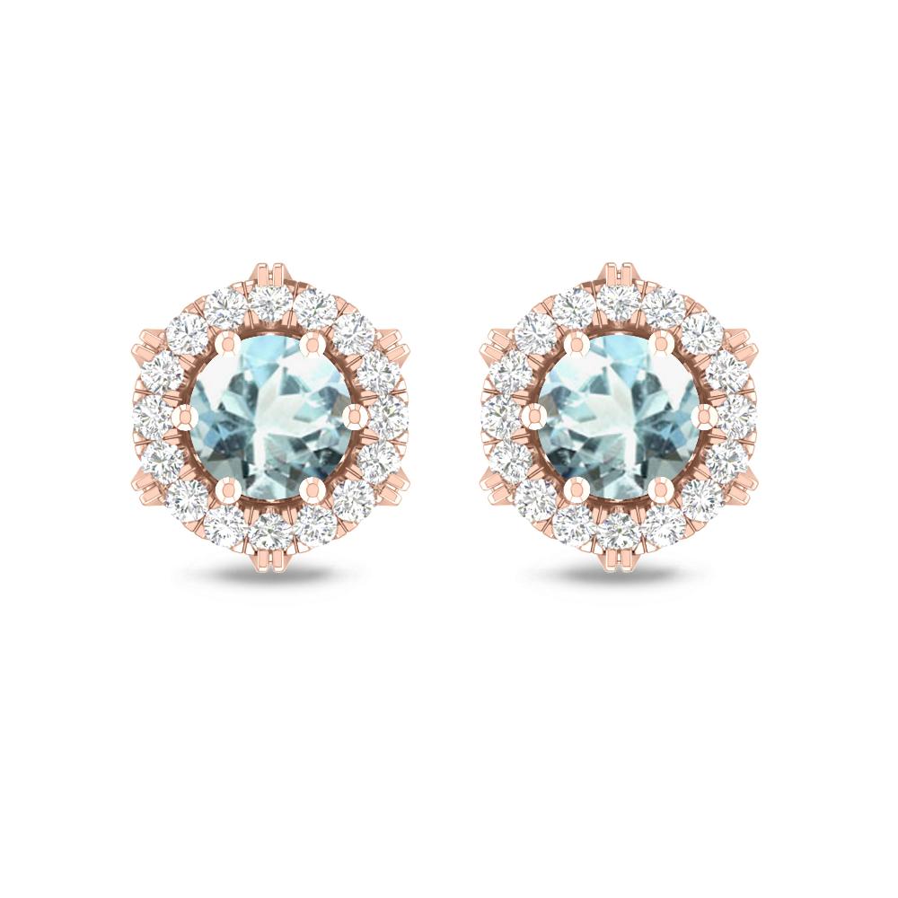 Rose Gold - Aquamarine