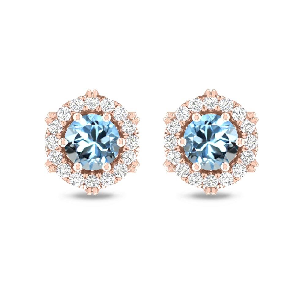 Rose Gold - Aquamarine