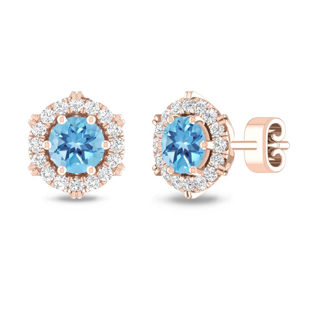 Rose Gold - Blue Topaz