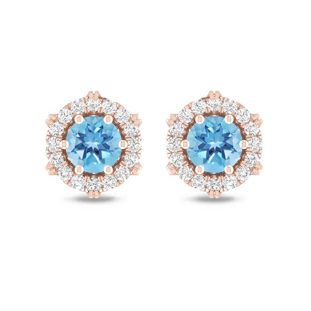 Rose Gold - Blue Topaz