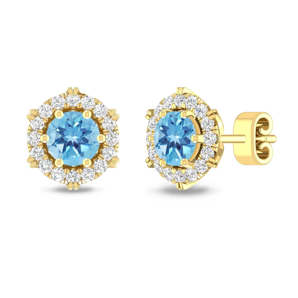 Yellow Gold - Blue Topaz