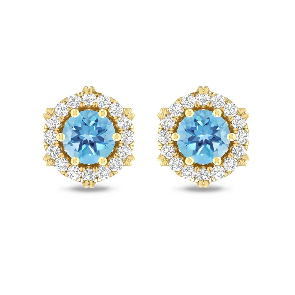 Yellow Gold - Blue Topaz