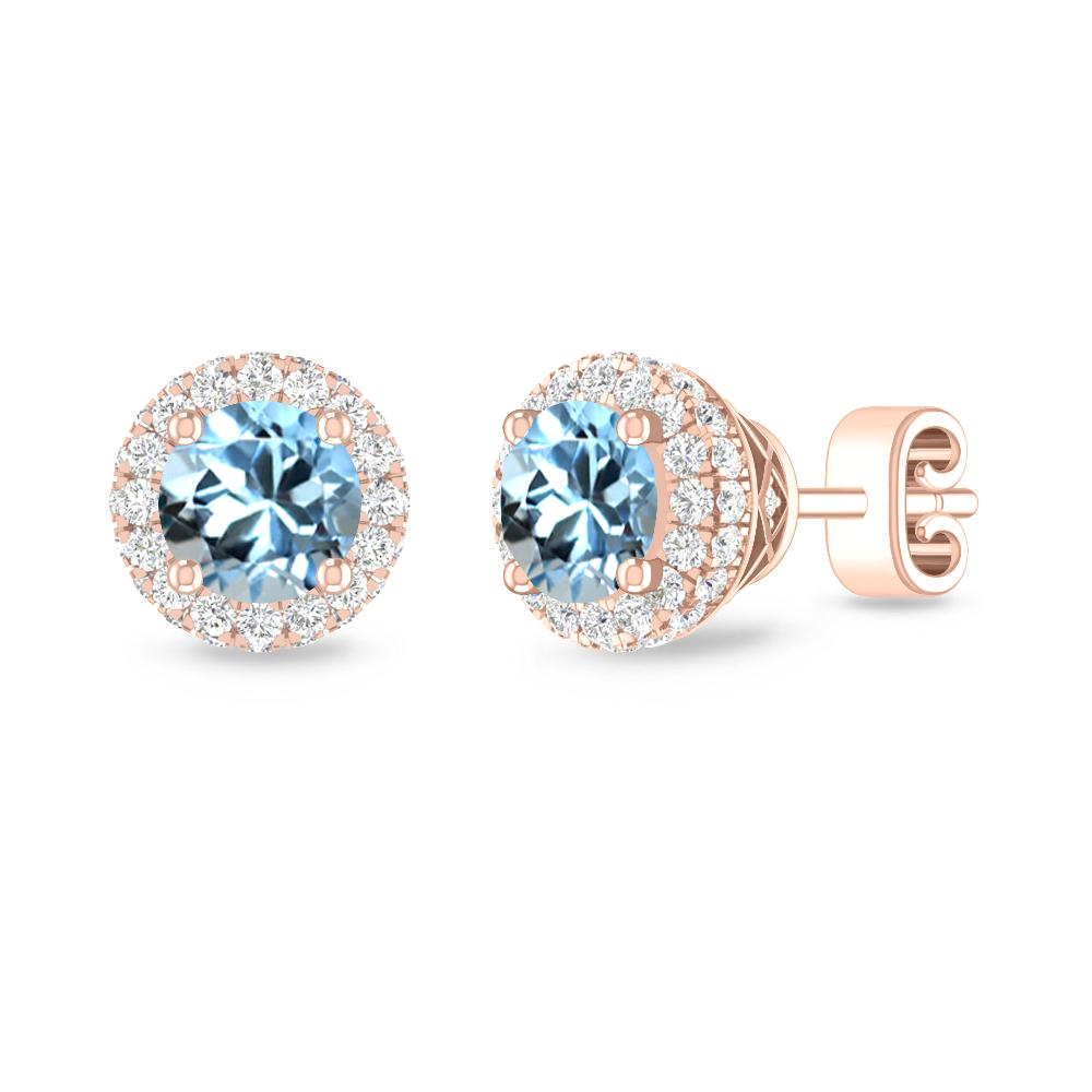 Rose Gold - Aquamarine