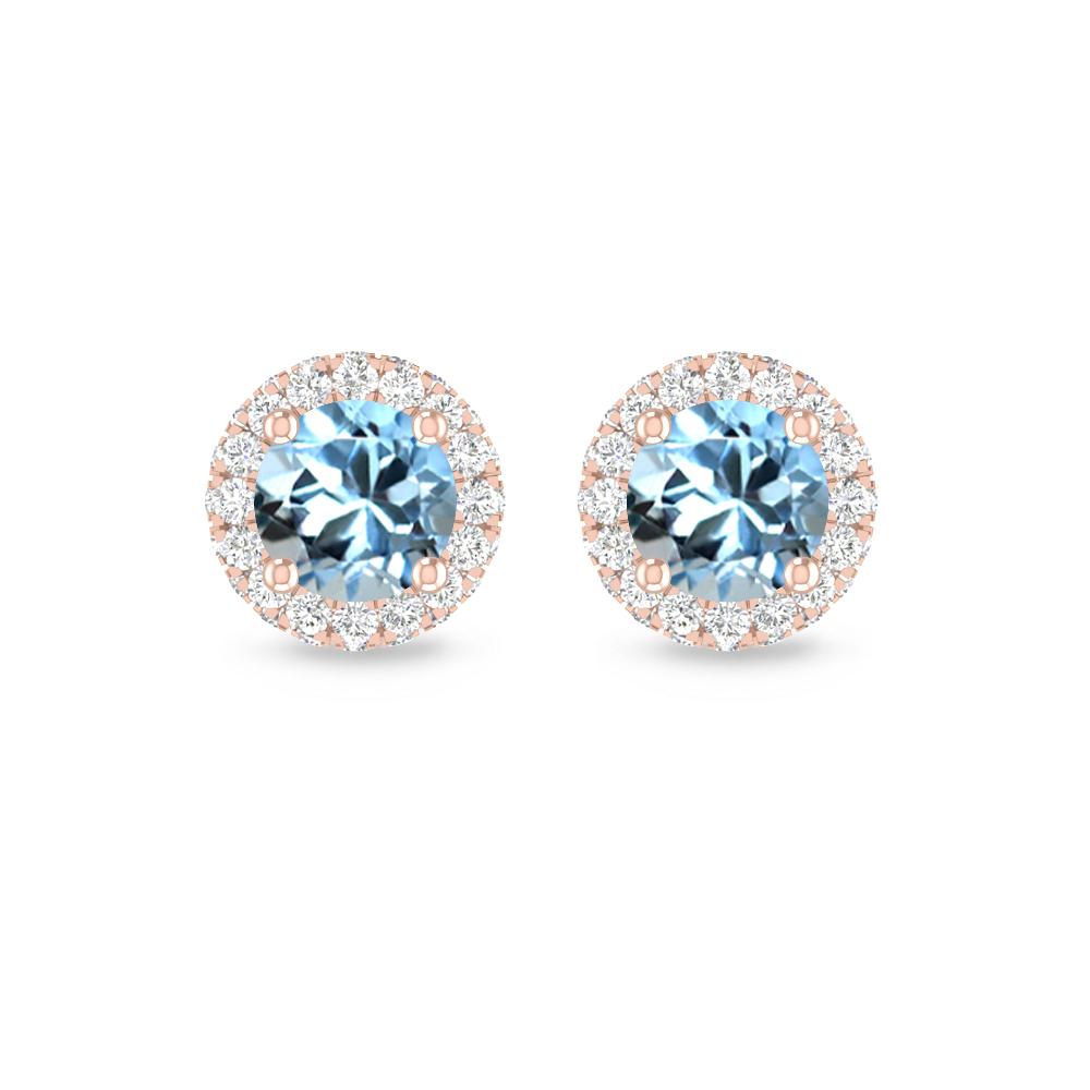 Rose Gold - Aquamarine