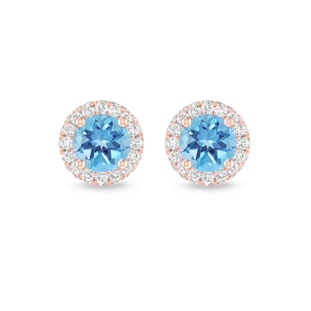 Rose Gold - Blue Topaz
