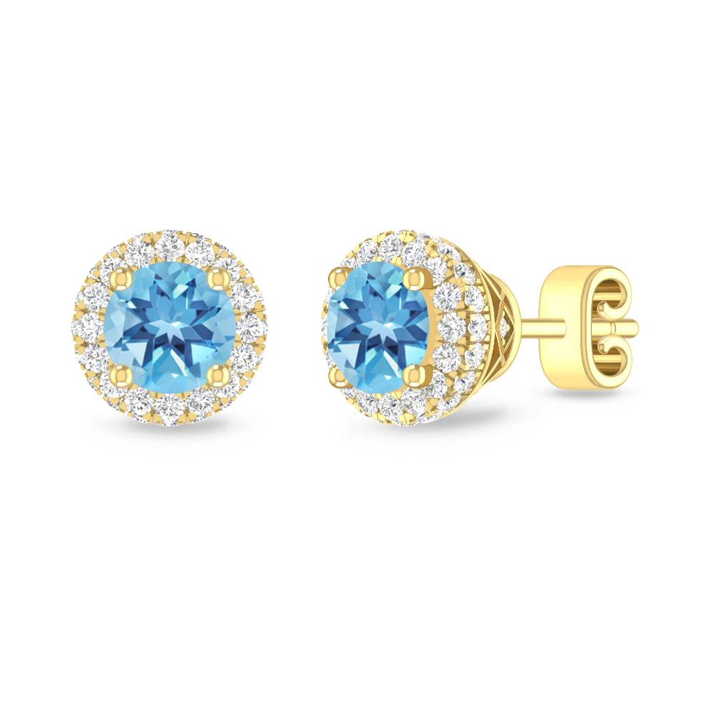 Yellow Gold - Blue Topaz
