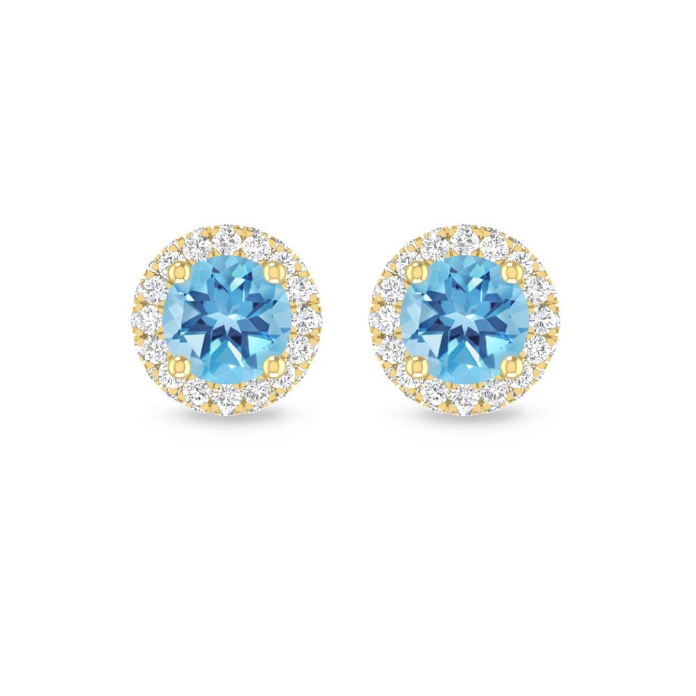 Yellow Gold - Blue Topaz
