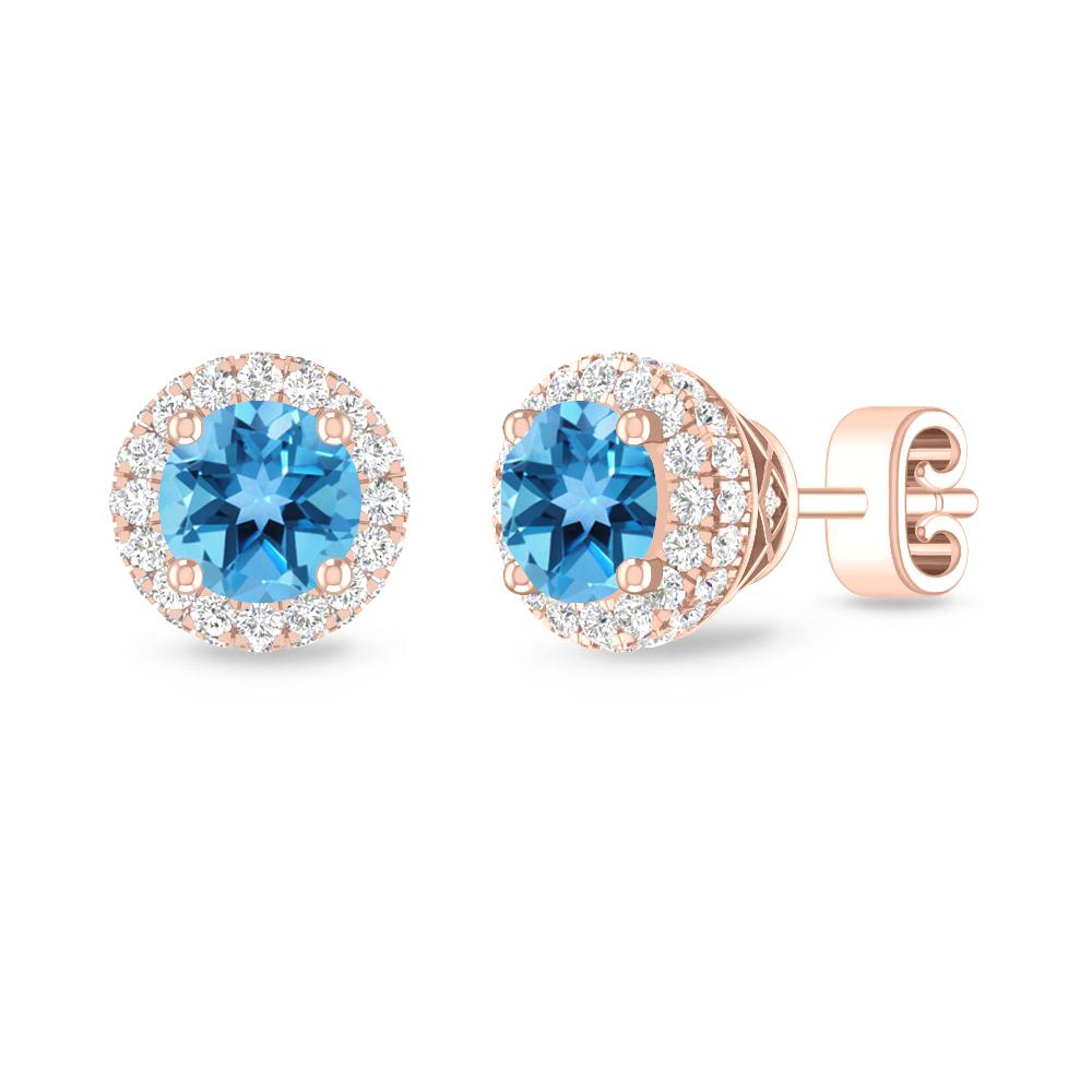 Rose Gold - Blue Topaz