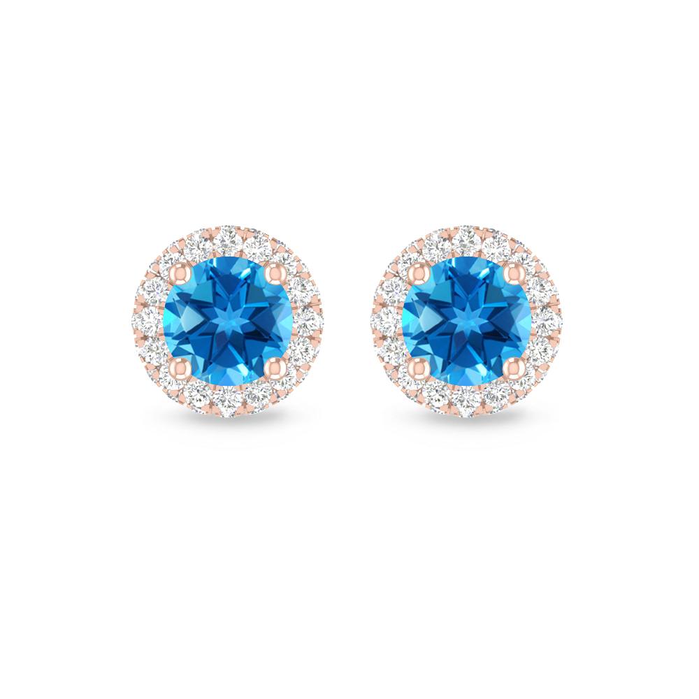 Rose Gold - Blue Topaz