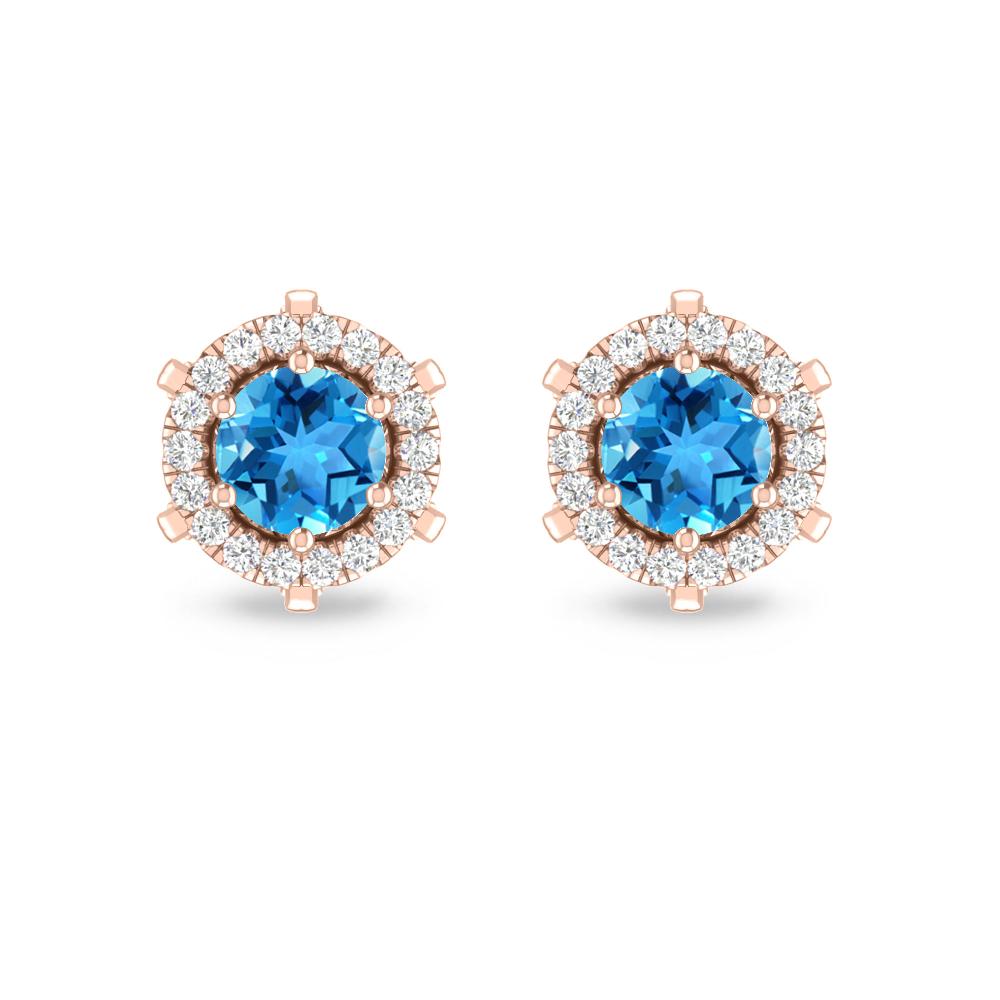 Rose Gold - Blue Topaz