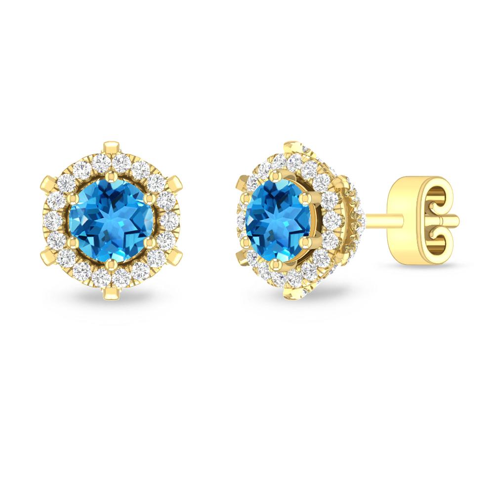 Yellow Gold - Blue Topaz