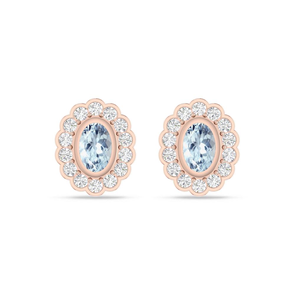 Rose Gold - Aquamarine