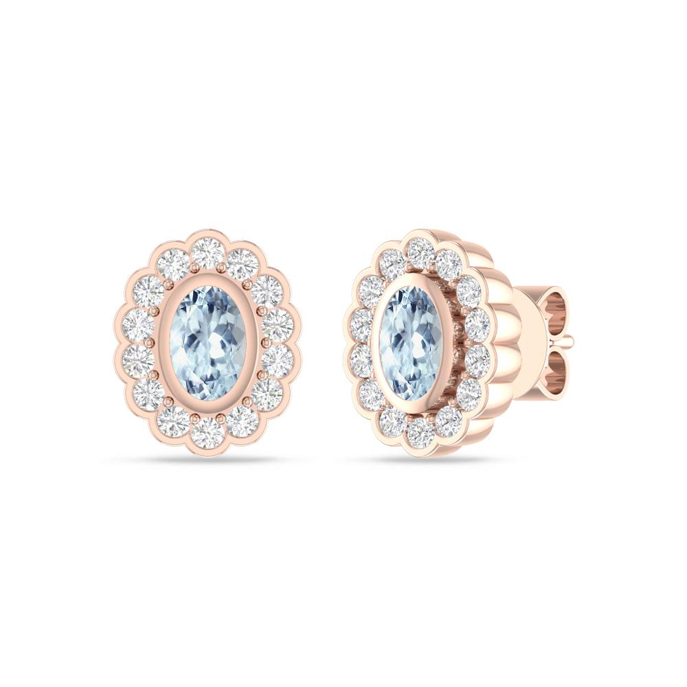 Rose Gold - Aquamarine