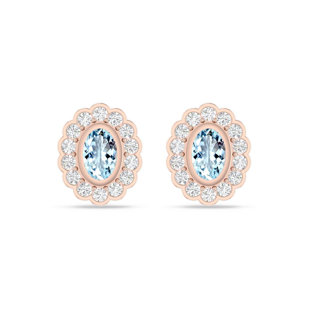 Rose Gold - Aquamarine