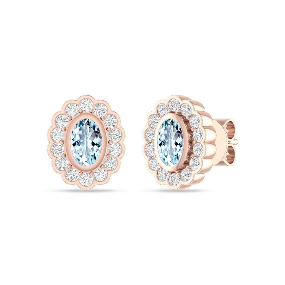 Rose Gold - Aquamarine