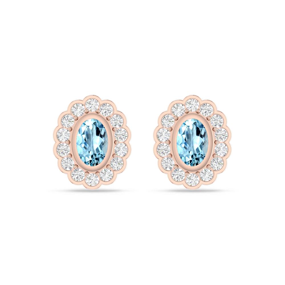 Rose Gold - Aquamarine
