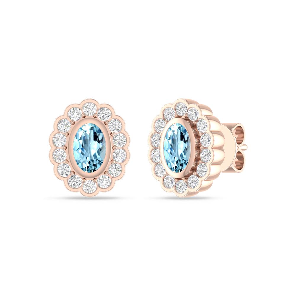 Rose Gold - Aquamarine