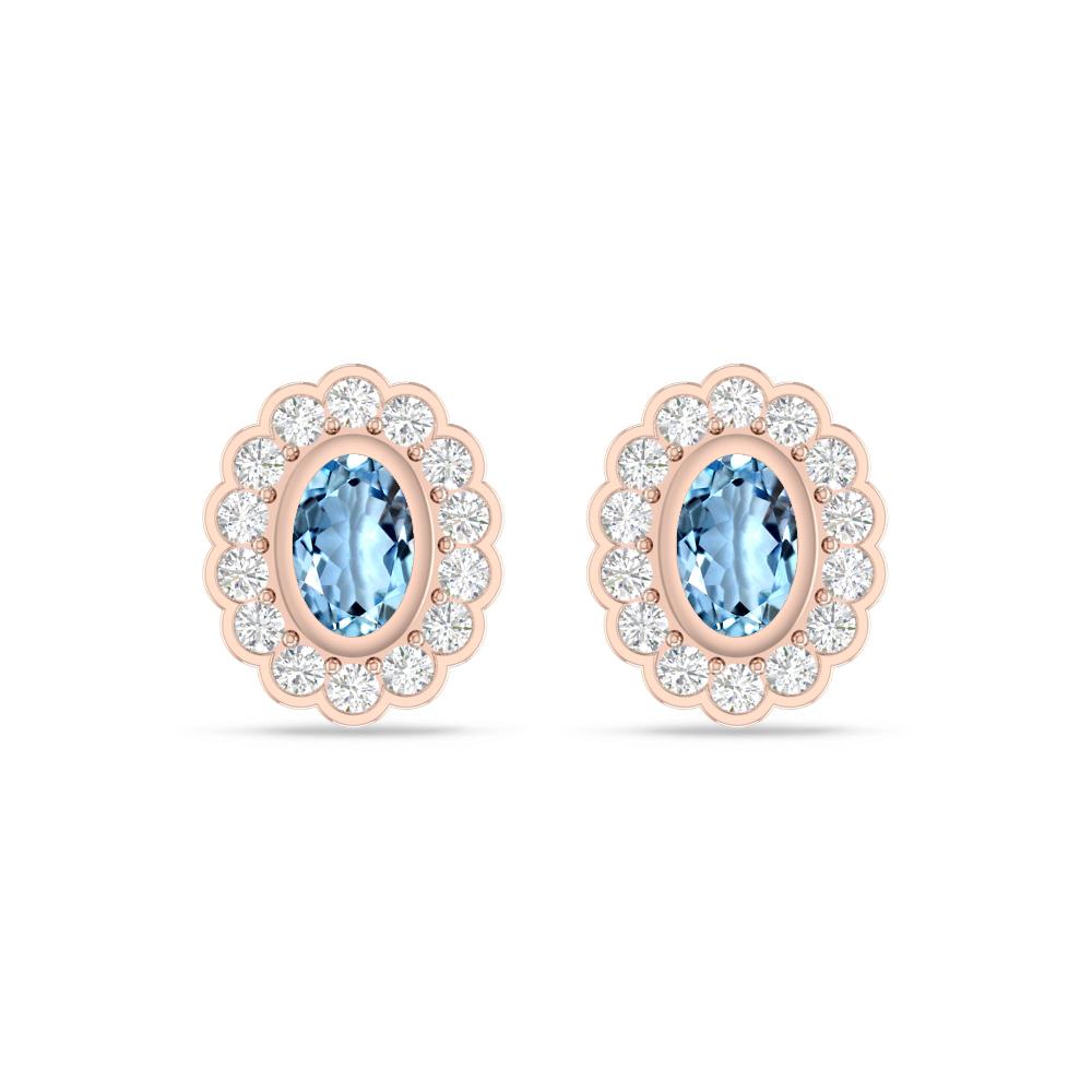 Rose Gold - Aquamarine