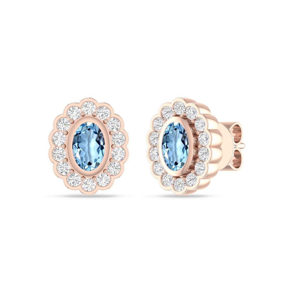 Rose Gold - Aquamarine