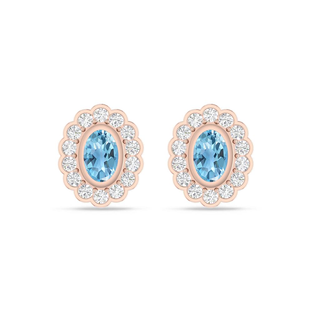 Rose Gold - Blue Topaz