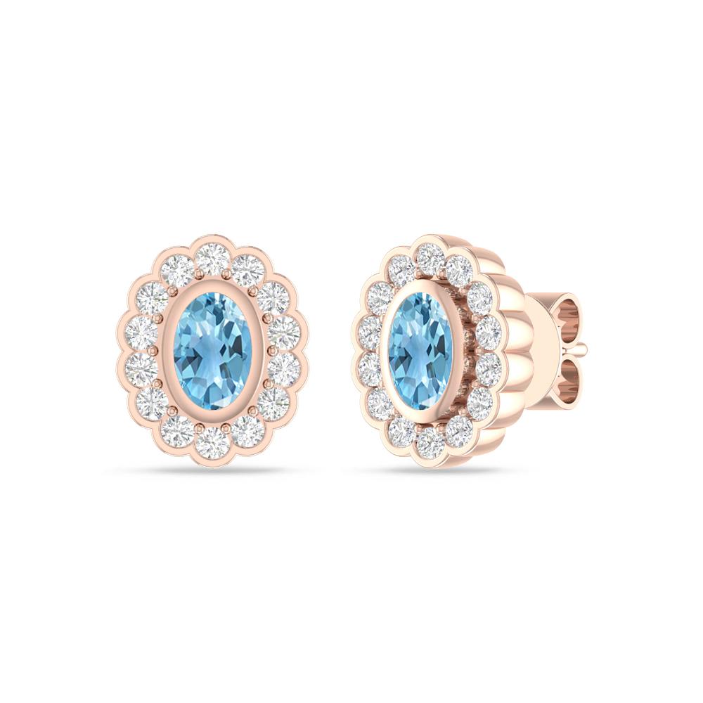 Rose Gold - Blue Topaz