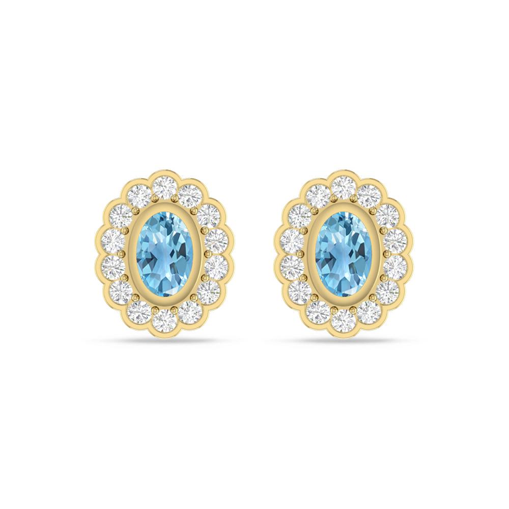 Yellow Gold - Blue Topaz