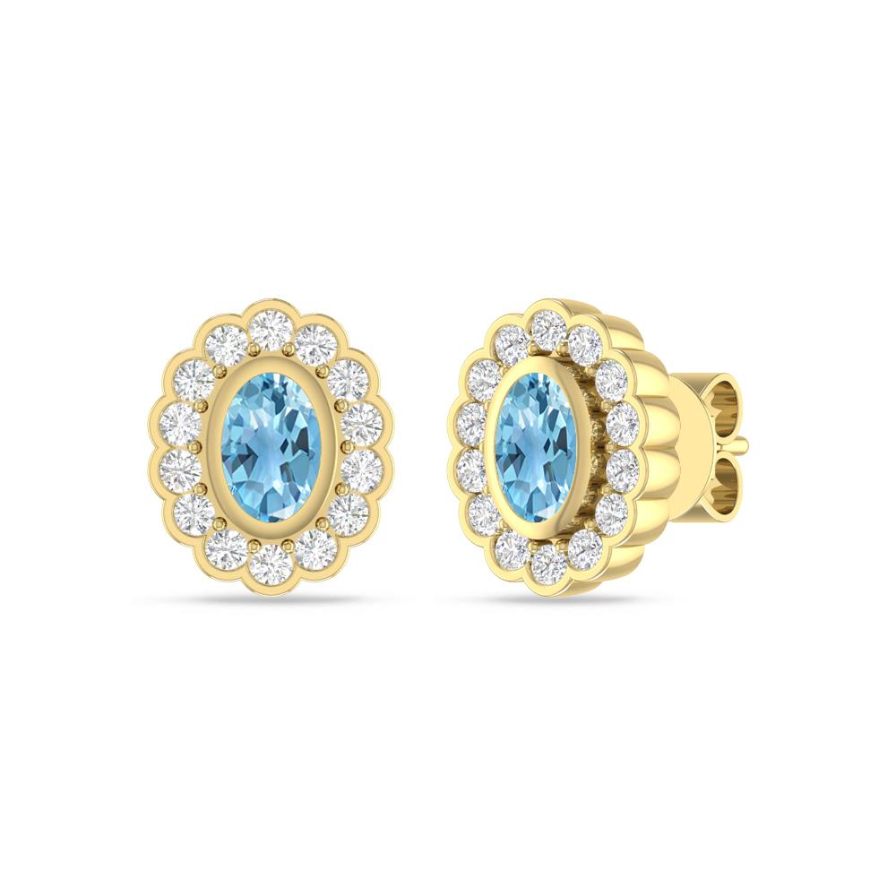 Yellow Gold - Blue Topaz