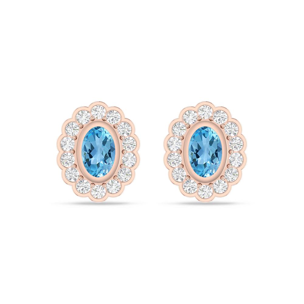 Rose Gold - Blue Topaz