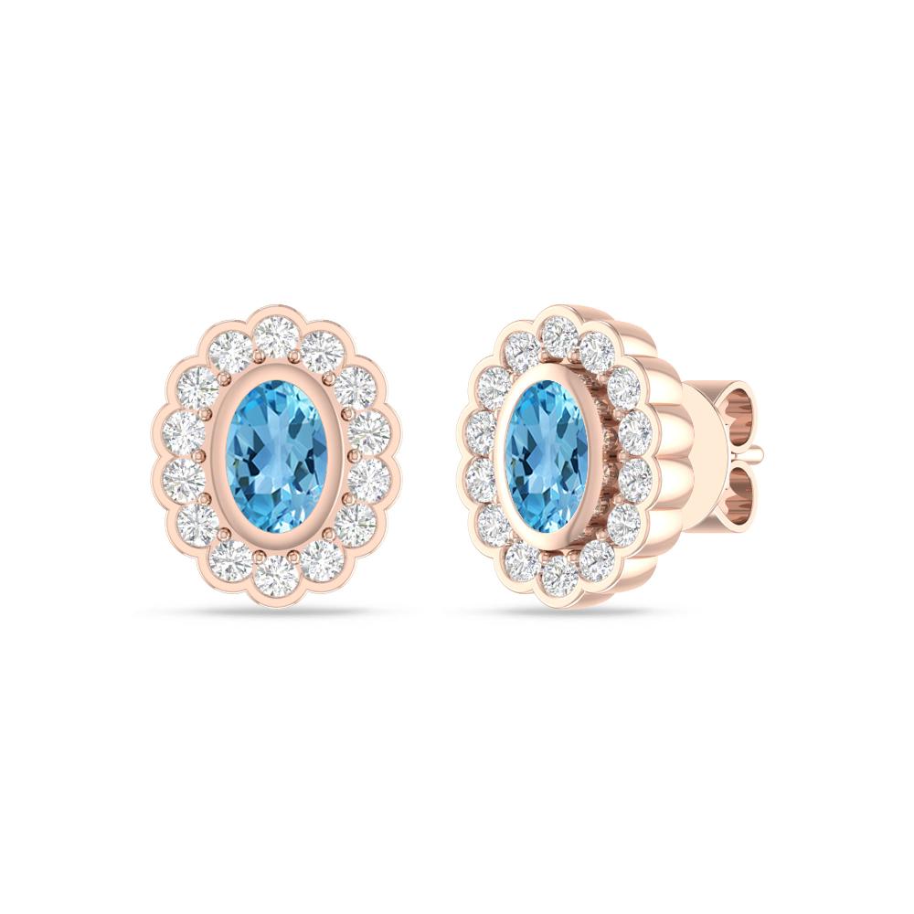 Rose Gold - Blue Topaz