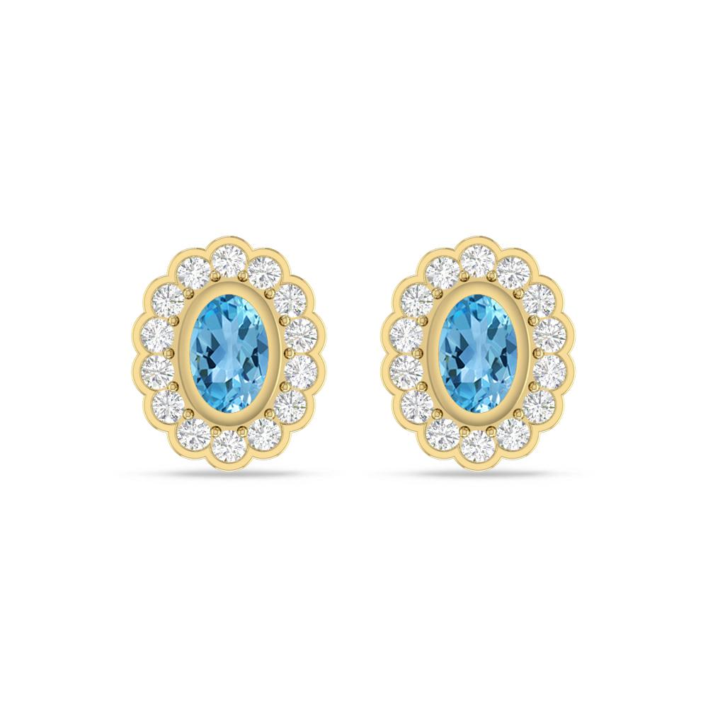 Yellow Gold - Blue Topaz