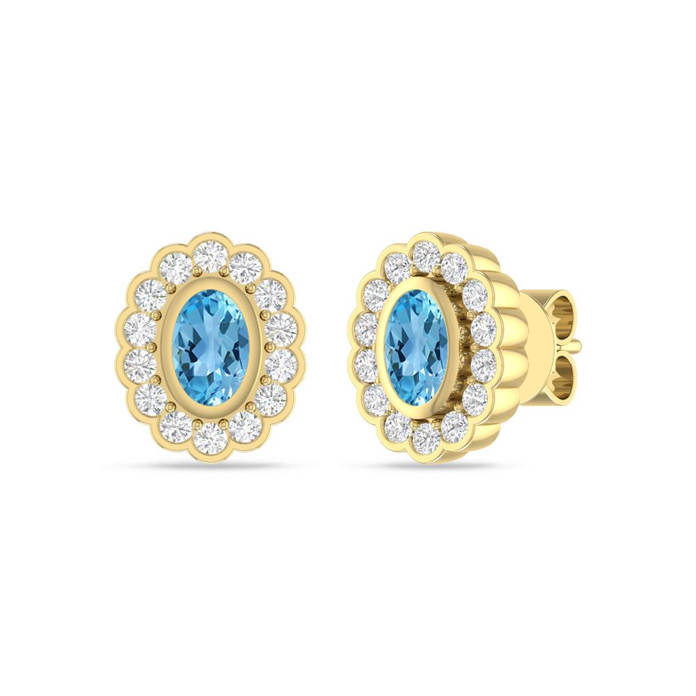 Yellow Gold - Blue Topaz