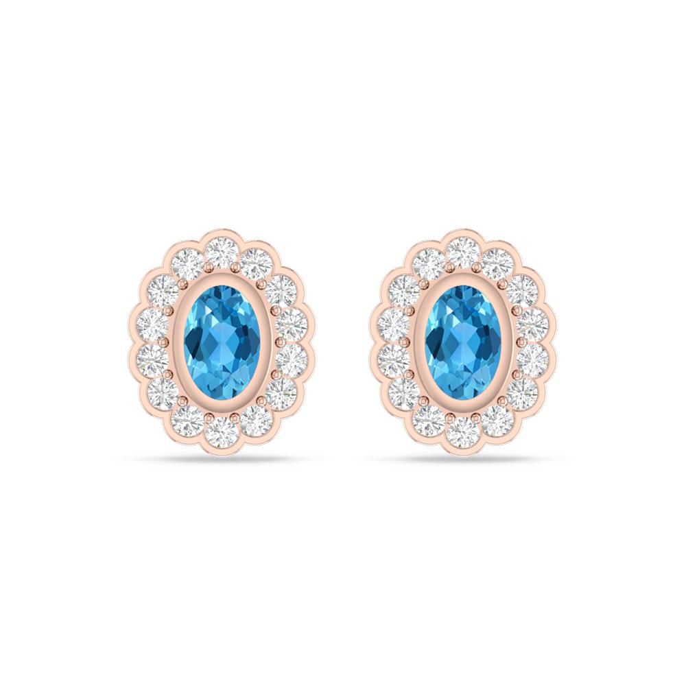 Rose Gold - Blue Topaz