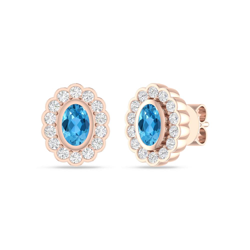 Rose Gold - Blue Topaz