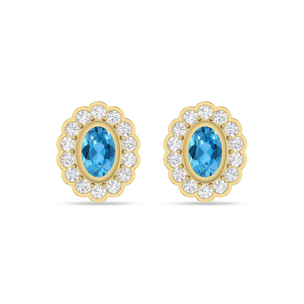 Yellow Gold - Blue Topaz